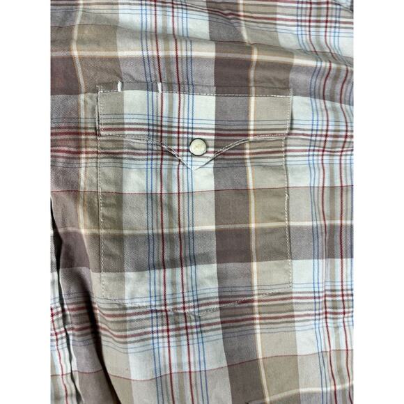 Men's Rough Stock Panhandle Slim Plaid Button Down Shirt Size XL - Excellent - Picture 9 of 11